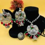 Round Jhumka Pendant With Peacock Necklace Set