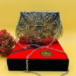 Indian Metal Silver Color Clutch D Shape