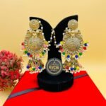 Large Jhumka Multi Beads Golden Earrings