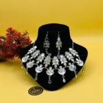 Mirror Flower Earring and Necklace Set