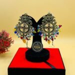 Multi Stone Golden Luxurious Earrings With Sahara