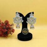 Silver Peacock Jhumka Earrings