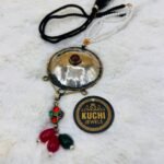 Turkman Pendant  White Pearl Necklace