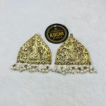 Golden White Pearl Earrings