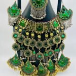 Leaf Pendant Double Layer Cultural Bridal Long Necklace Set