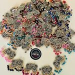 Heart Shape Multi Pearl Metal Button 6 Pcs