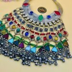 Afghan 2 Layer Multi Stone Tribal Vintae Hasli Necklace