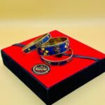 Indian Metal And Stone 3 Piece Bangles Set