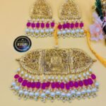 Pink Pearl Golden Choker Set