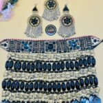 Long Double Stone Afghani Necklace Set