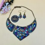 Indian Mosaic Stone Necklace Set