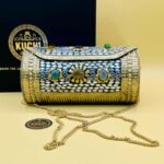 Capsule Shape Stone Metal Bag