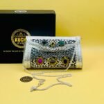 Indian Metal And Stone Golden Clutch