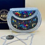 Silver Mosaic Multi Stone D shape Bag