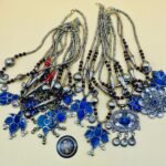 Multi Pendant Lapiz Stone Necklace