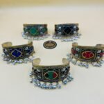 Multi Stone Afghani Bracelet With Bells