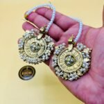 Golden Whitw Beads Earrings With Sahar