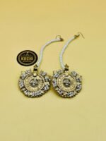 Golden Whitw Beads Earrings With Sahar - Image 2