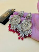 Multi Pearls Niche Style Golden Earrings - Image 5