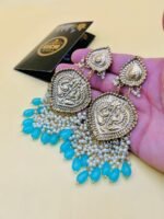 Multi Pearls Niche Style Golden Earrings - Image 7