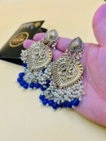 Multi Pearls Niche Style Golden Earrings - Image 6