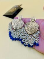 Short Pearls Multi Color Golden Earrings - Image 5