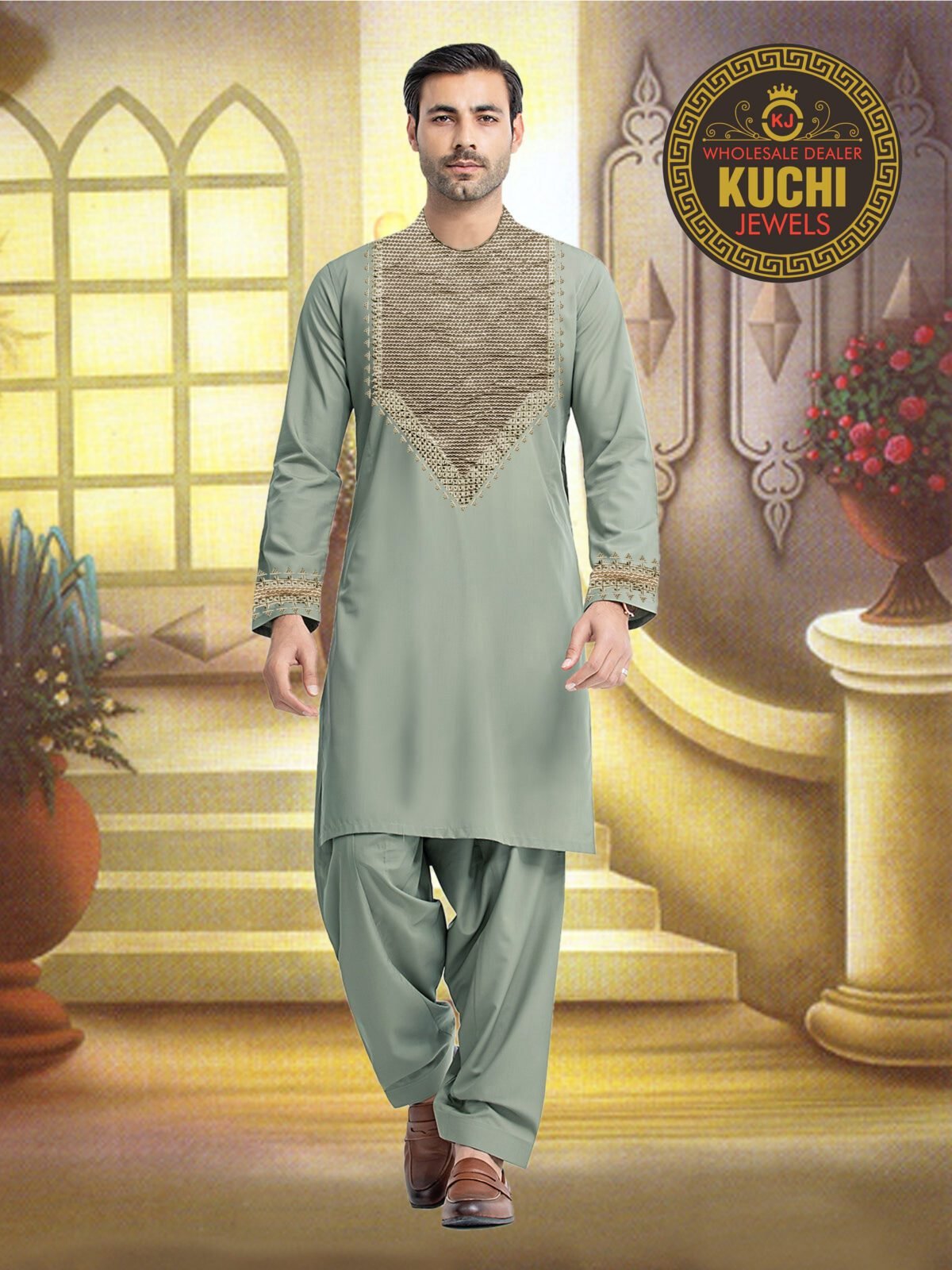 Pashton Tarditional Trending Embroidery Stitched Dress - Image 1