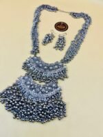 Oxidized Bells Double Pendant Necklace Set - Image 2