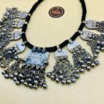 Multi Vintage Pendants Black Beads Kuchi Necklace