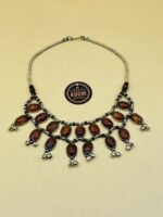 Aqeeq Stone Double Layer Necklace