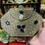 Handmade Kundan Work Sylish Brass Metal Bag Variable Style