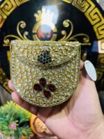 Handmade Kundan Work Sylish Brass Metal Bag Variable Style - Image 4