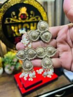 Three Heart Golden Earrings And Ring Set - Image 2