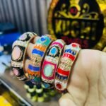 Multi Color Half Openable Bracelet (Size 2.25inches round)