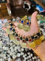 Golden Coins And Multi Beads Necklace Set - Image 2
