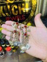 Vintage Chain Earrings With Stone - Image 3