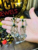 Vintage Chain Earrings With Stone - Image 2