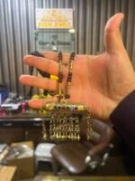 Afghani Pendant Golden Necklace With Strip to Tie - Image 2