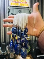Lapiz Pendant And Stone Beads String Necklace - Image 3
