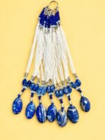 Lapiz Pendant And Stone Beads String Necklace - Image 4